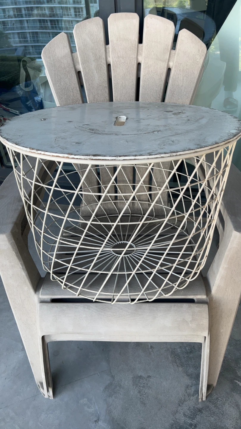 Wire storage side table