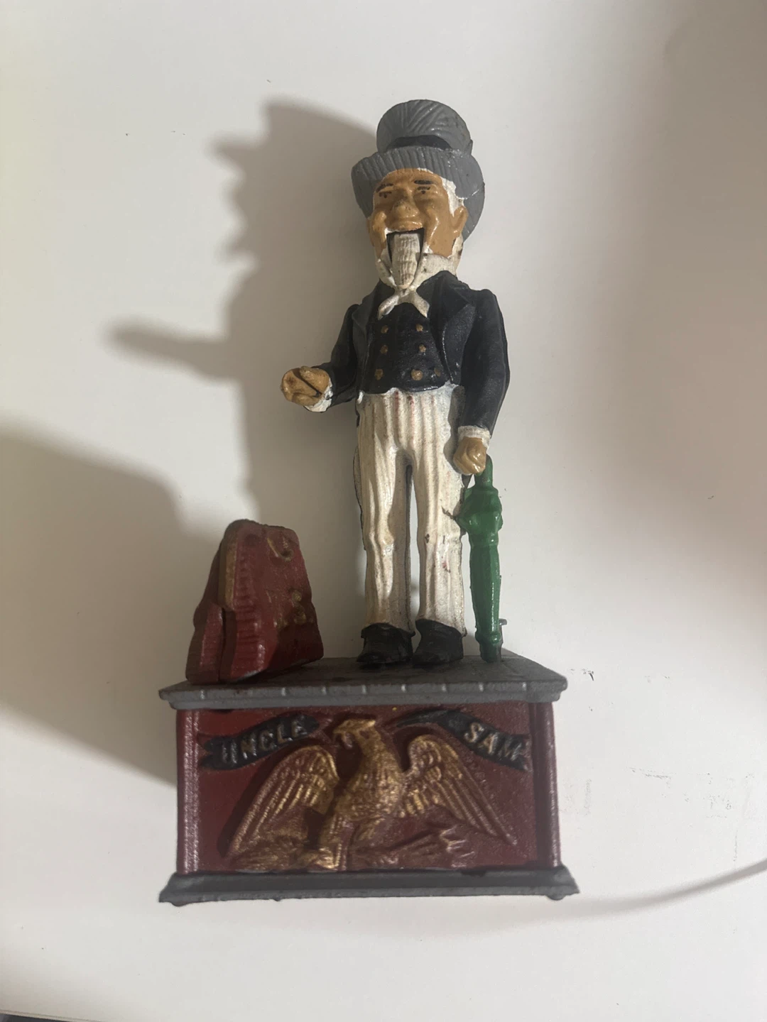 Vintage Uncle Sam Cast Iron Mechanical Coin Bank