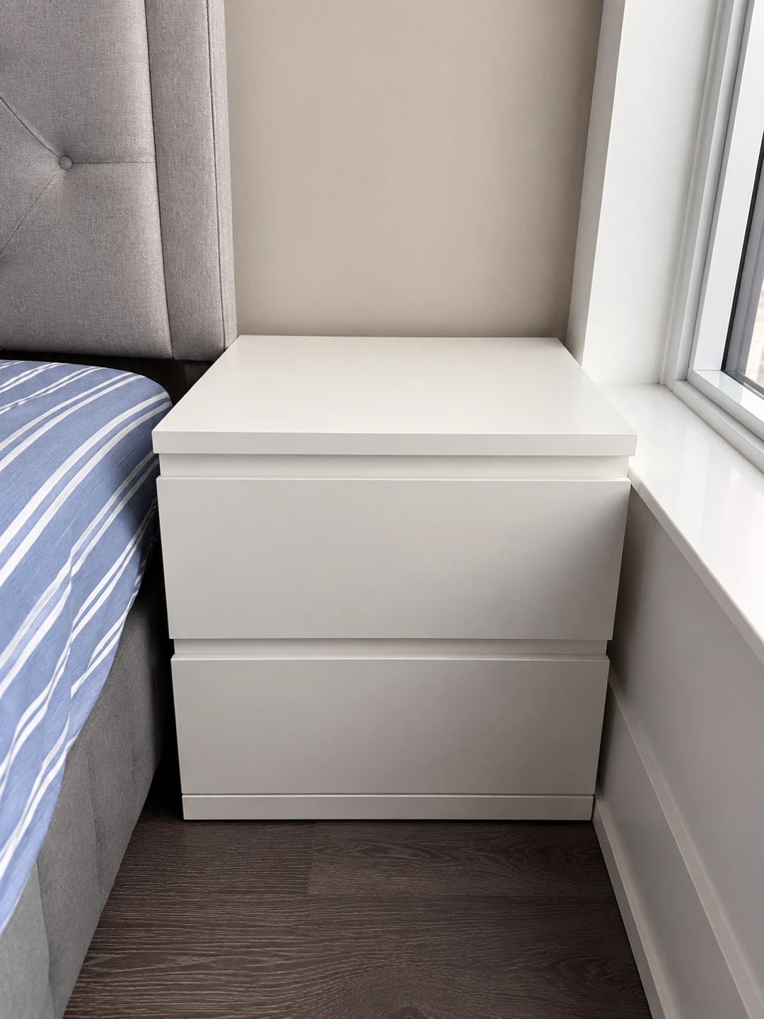 IKEA Nightstand – White, 2 Drawers