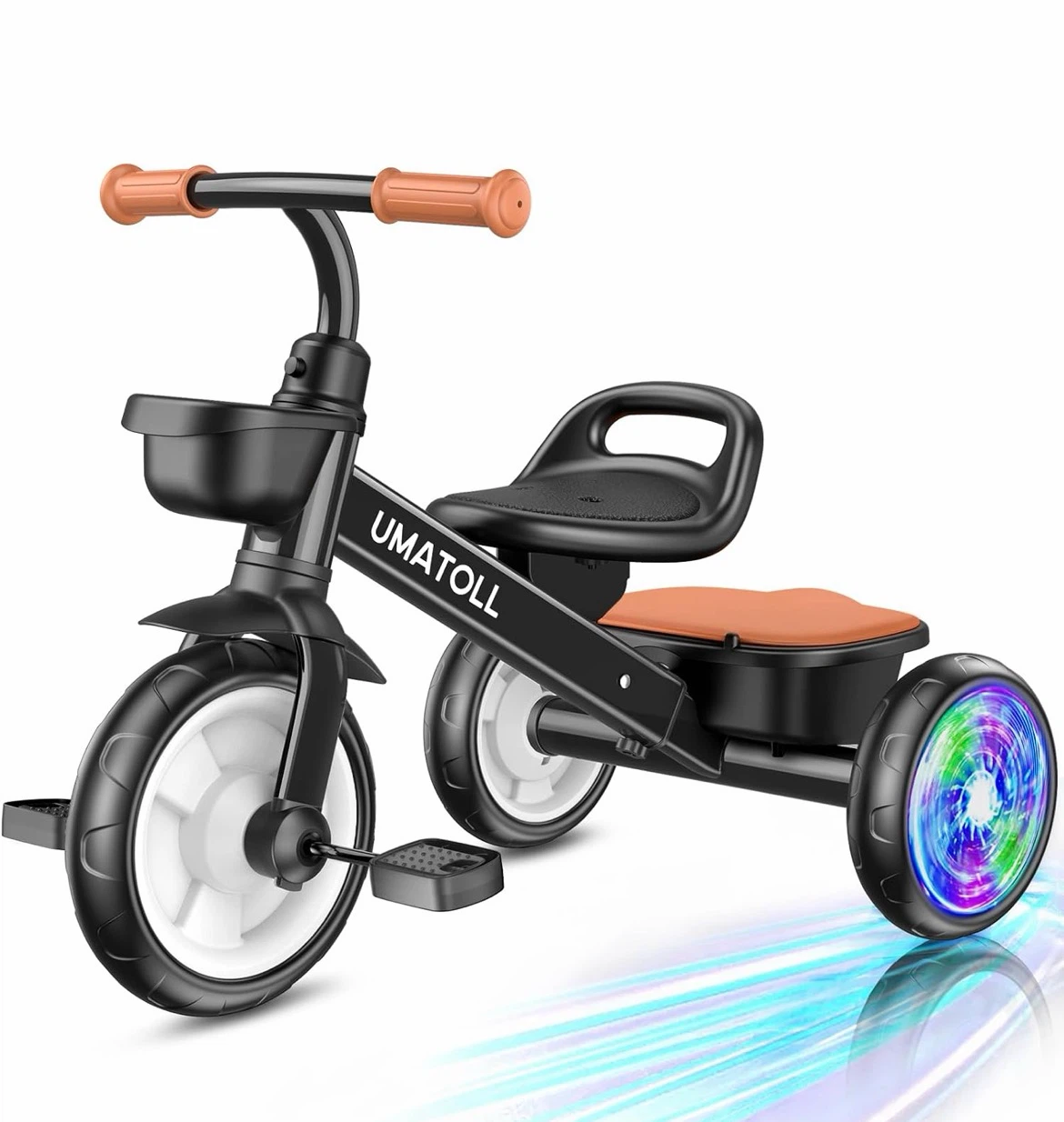 UMATOLL Toddler Tricycle with Light-Up Wheels