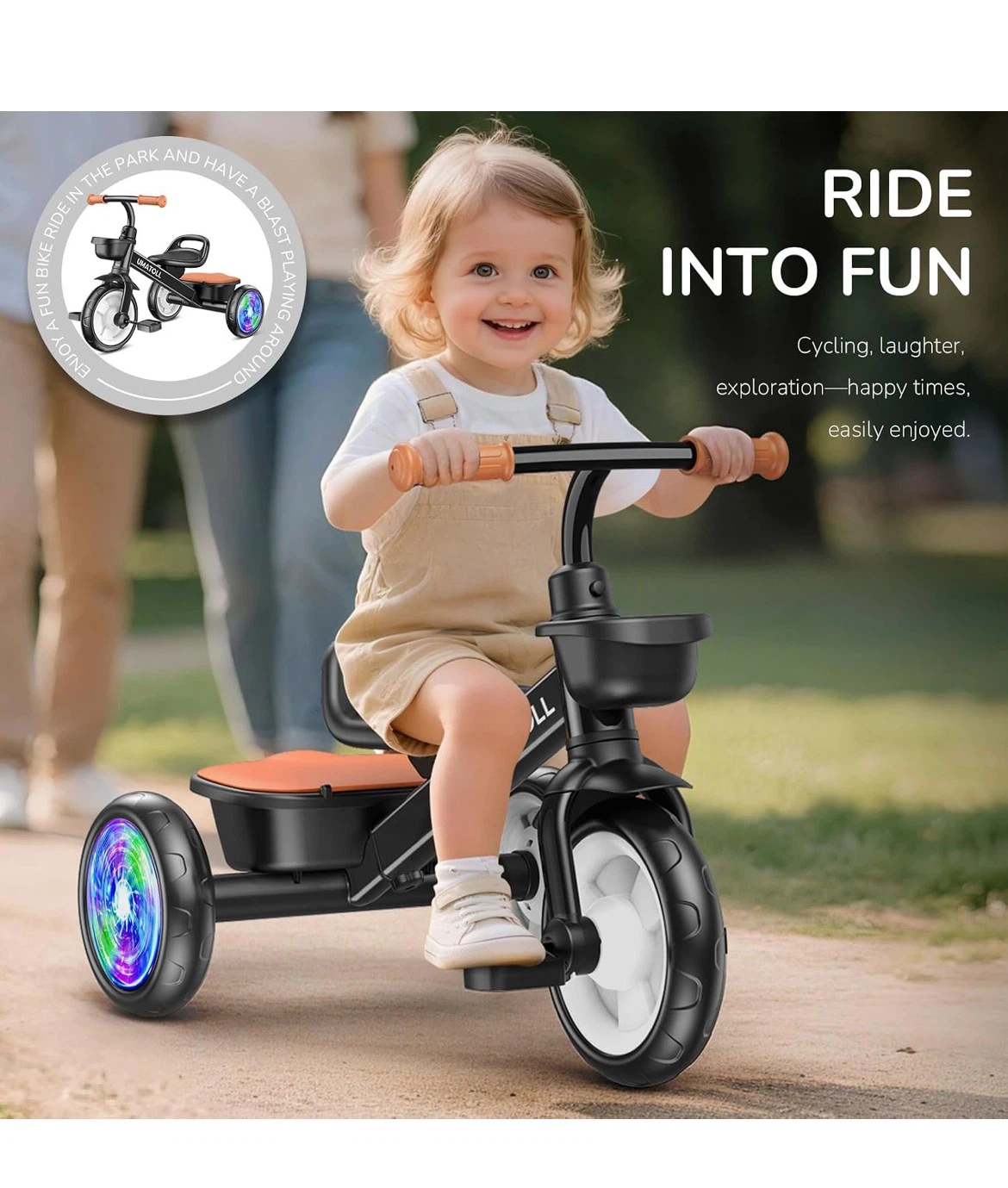 UMATOLL Toddler Tricycle with Light-Up Wheels - photo 2