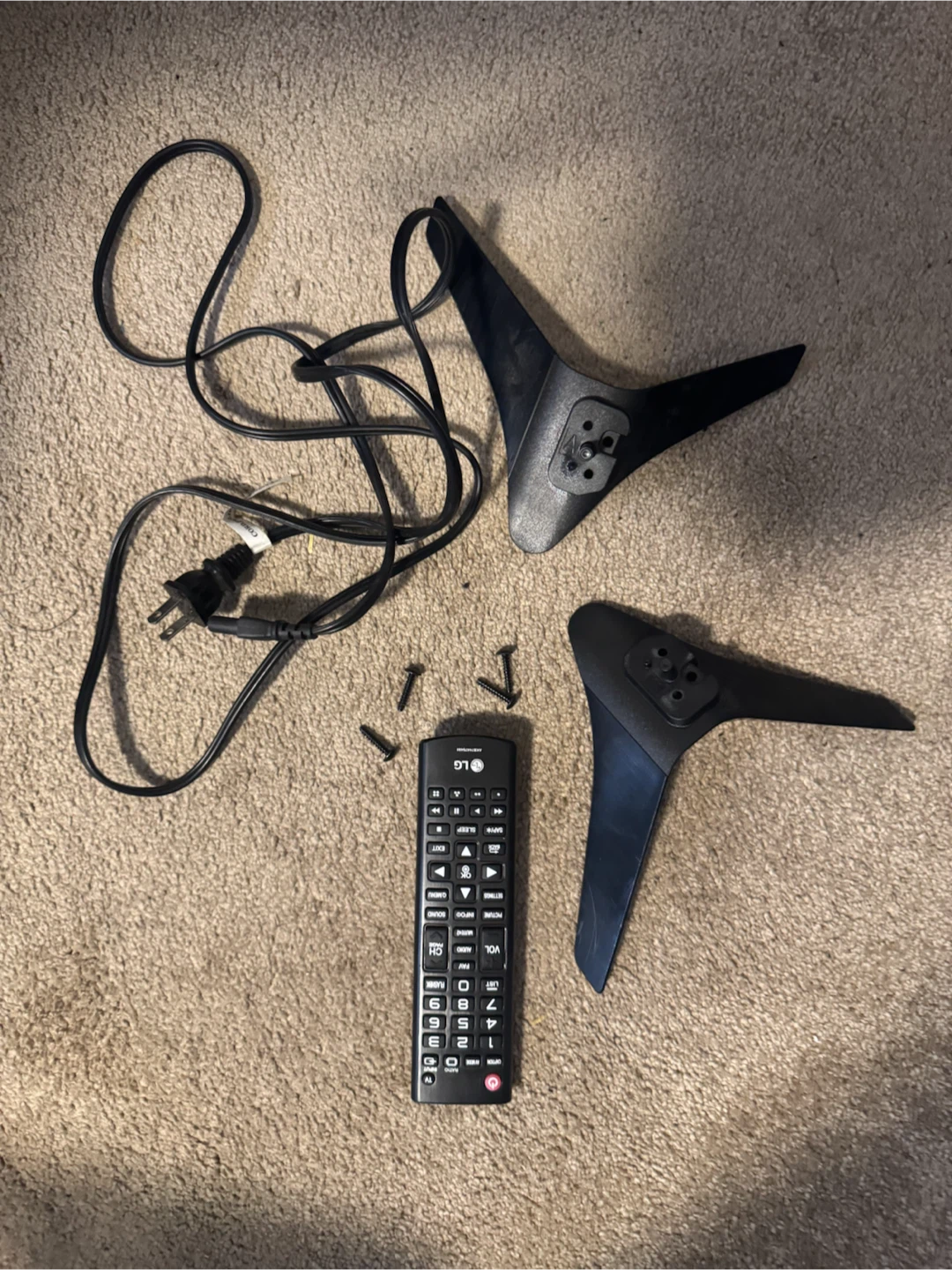 LG TV Remote , TV Stand and Power Cord. $20 all