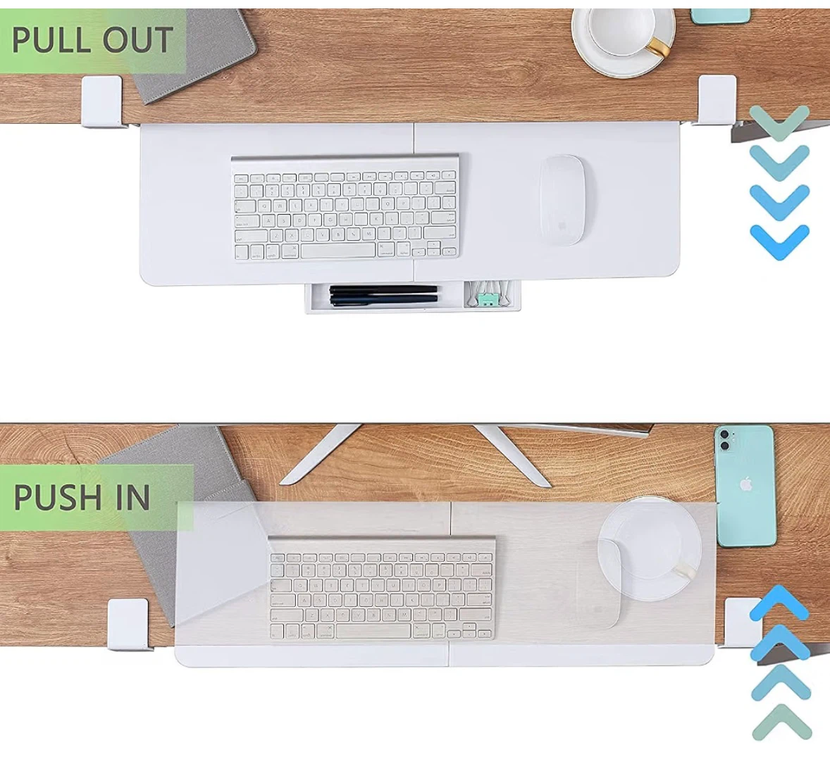 ETHU White Under-Desk Keyboard Tray - photo 3
