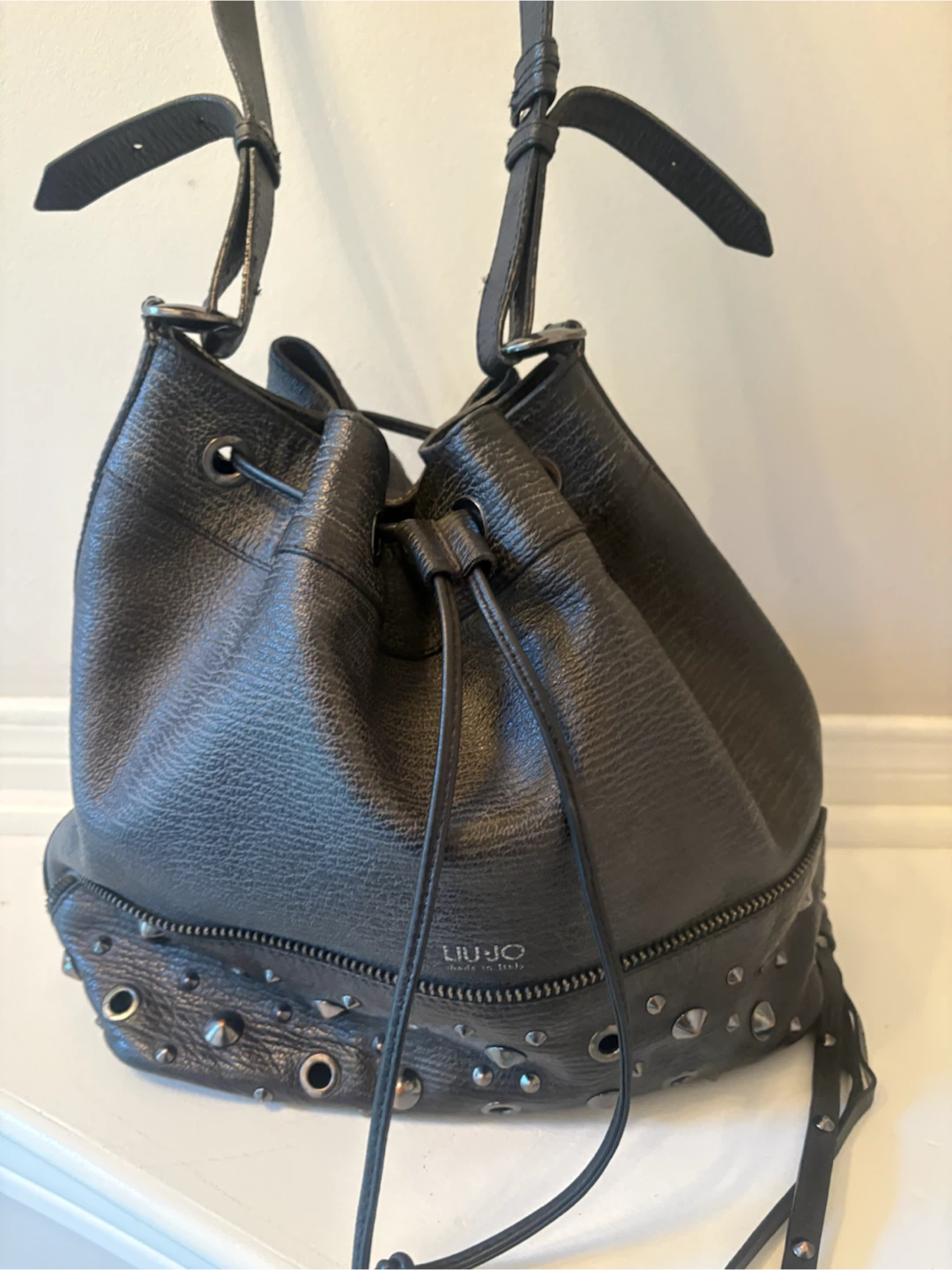 Liu Jo Black Leather Bucket Bag