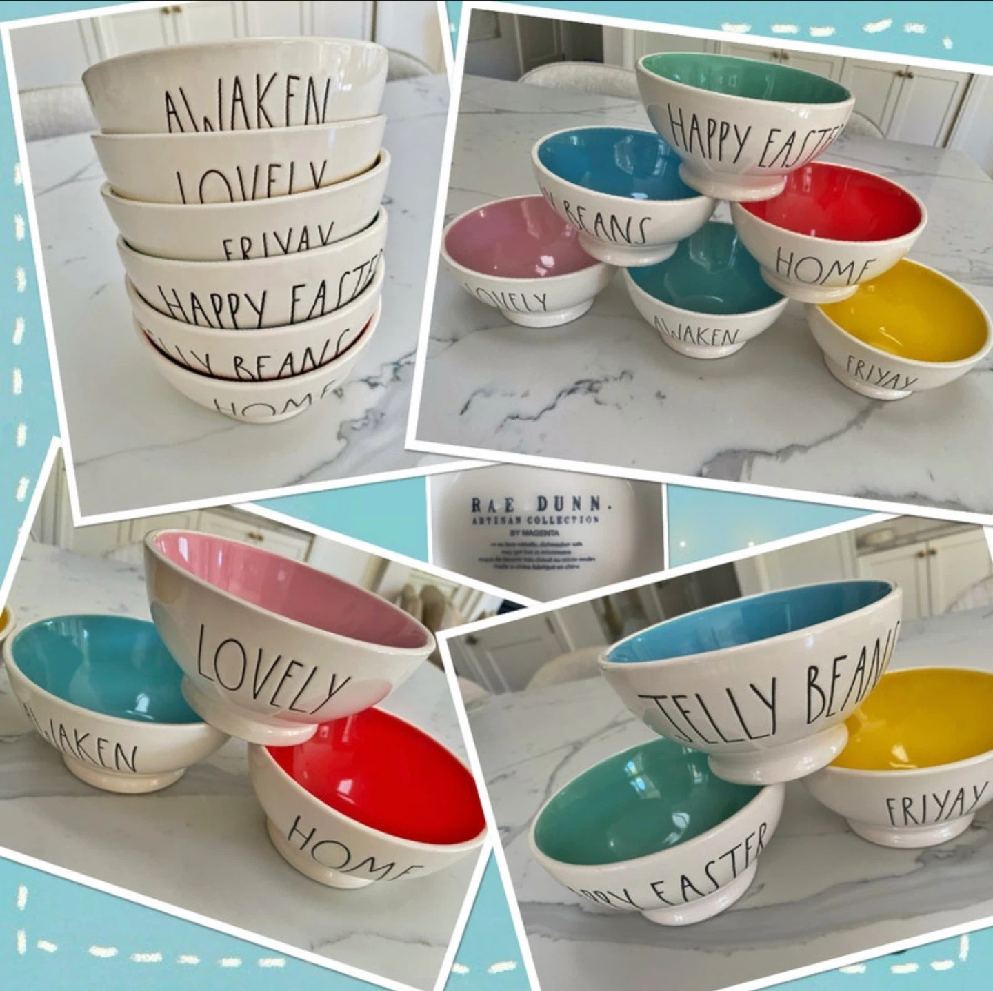 ⭐️6 Rae Dunn ORIGINAL 2018 small bowls set⭐️