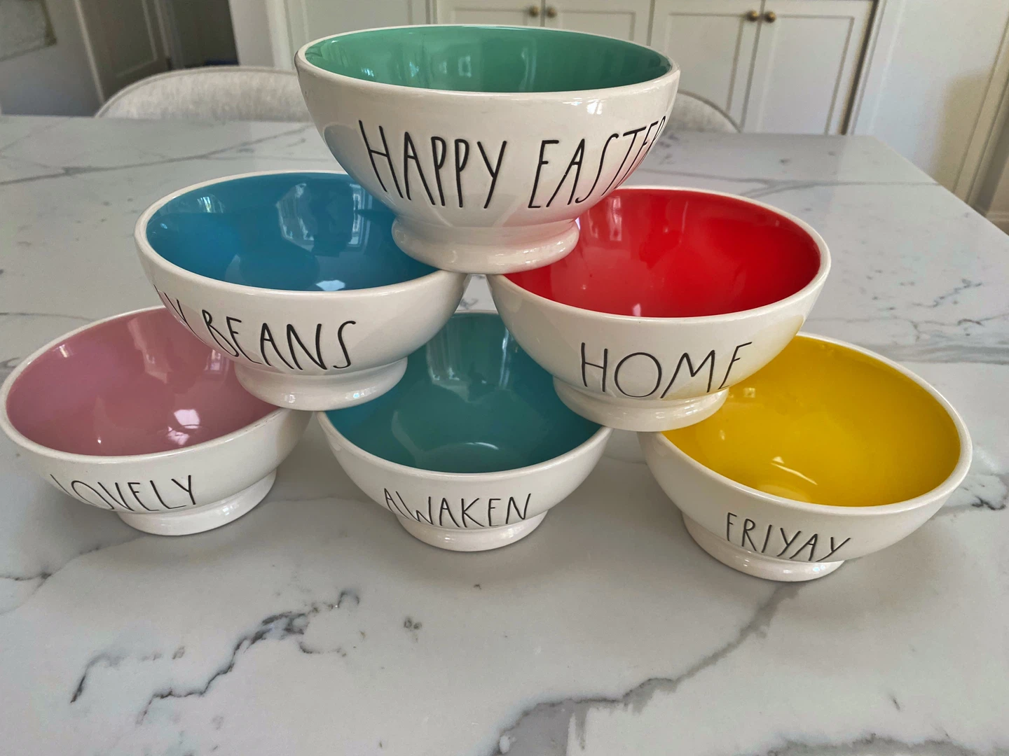 ⭐️6 Rae Dunn ORIGINAL 2018 small bowls set⭐️ - photo 4