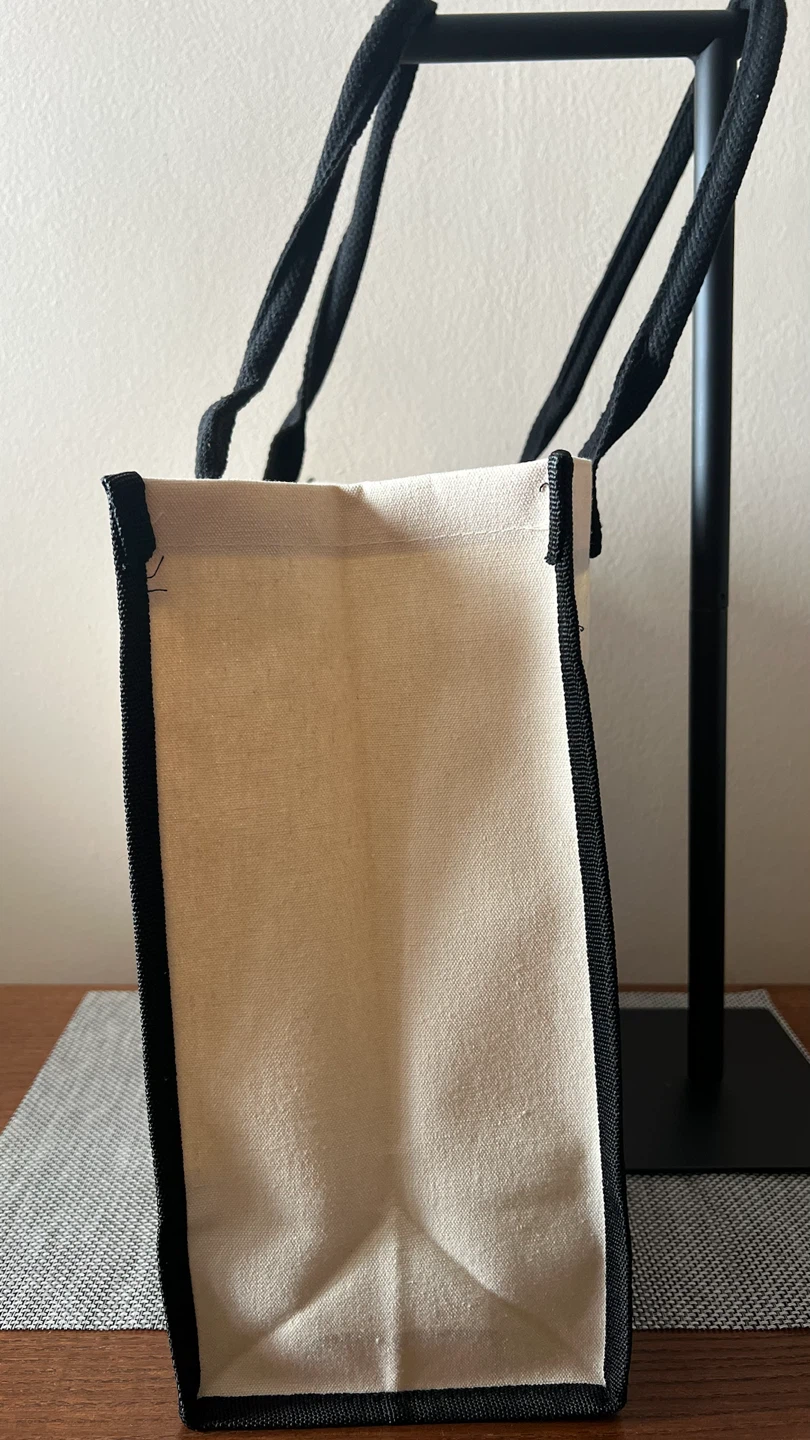 Monogrammed “C” Cream and Black Cotton Canvas Tote Bag - photo 3