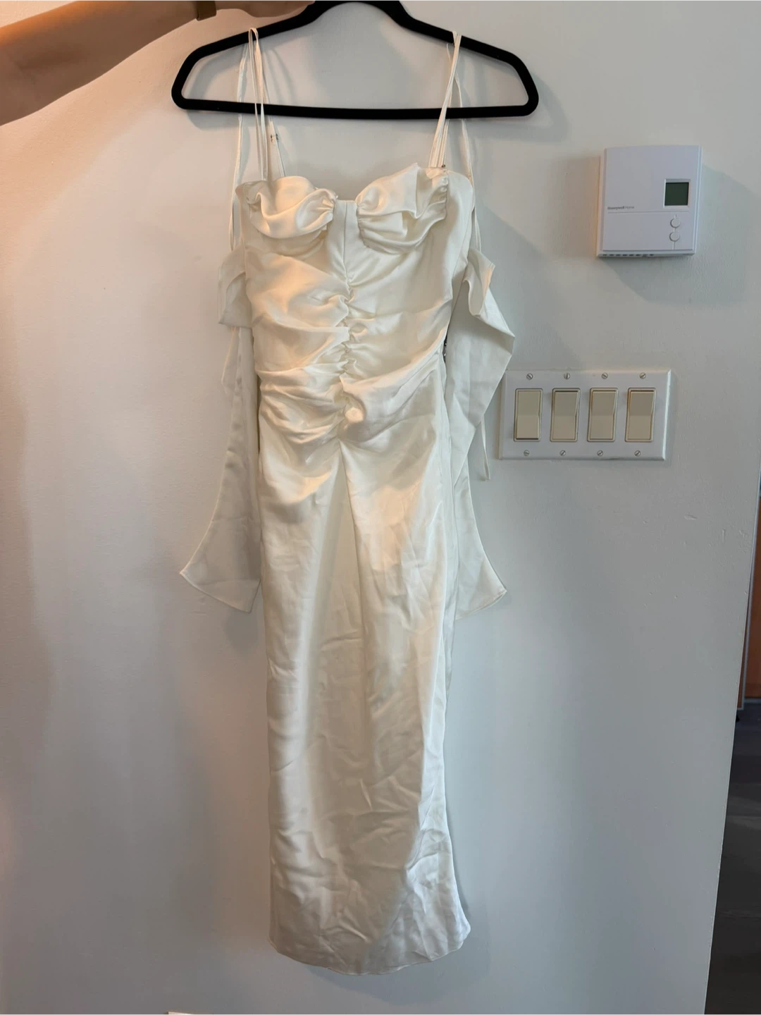 White Satin Midi Dress