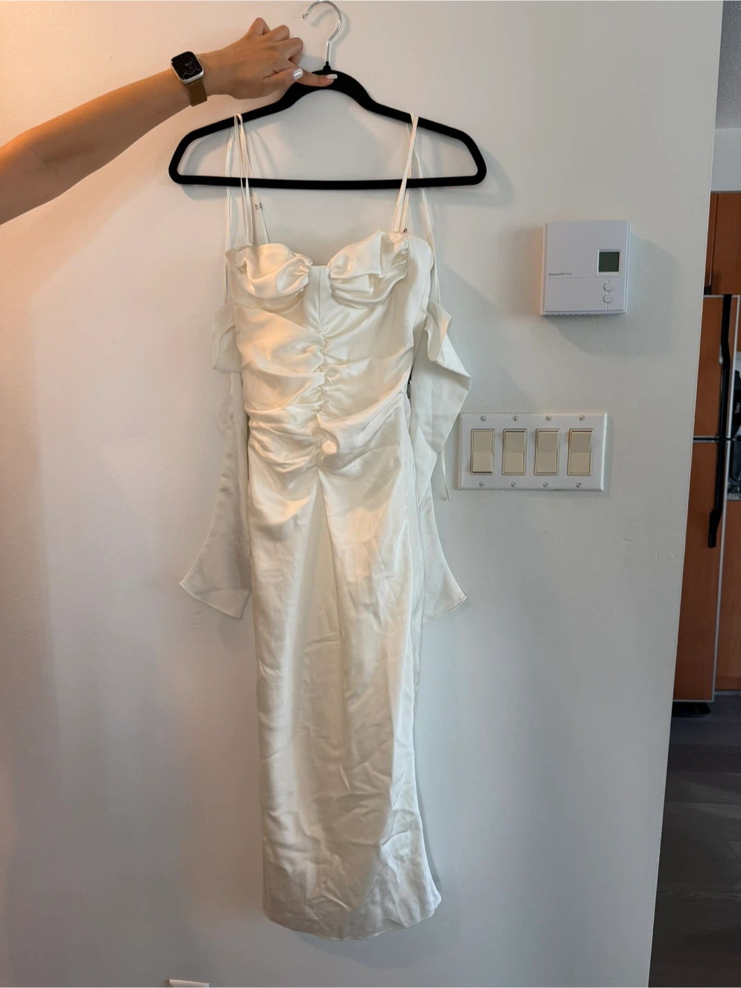White Satin Midi Dress - photo 2