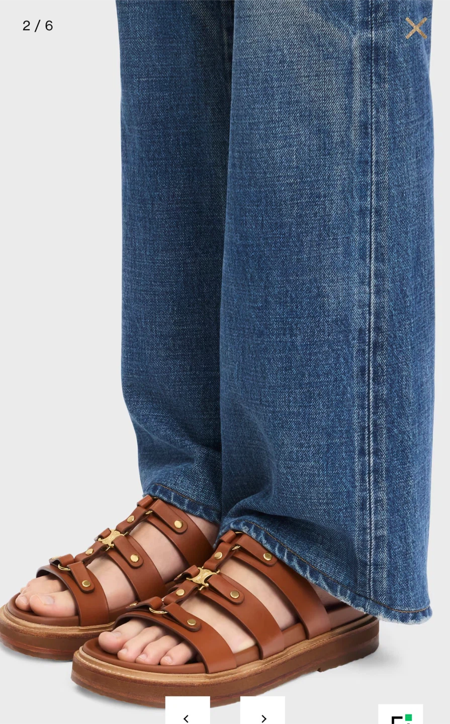 Celine Tan Leather Sandals - photo 2