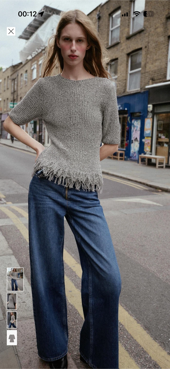 Zara Fringed Knit Top