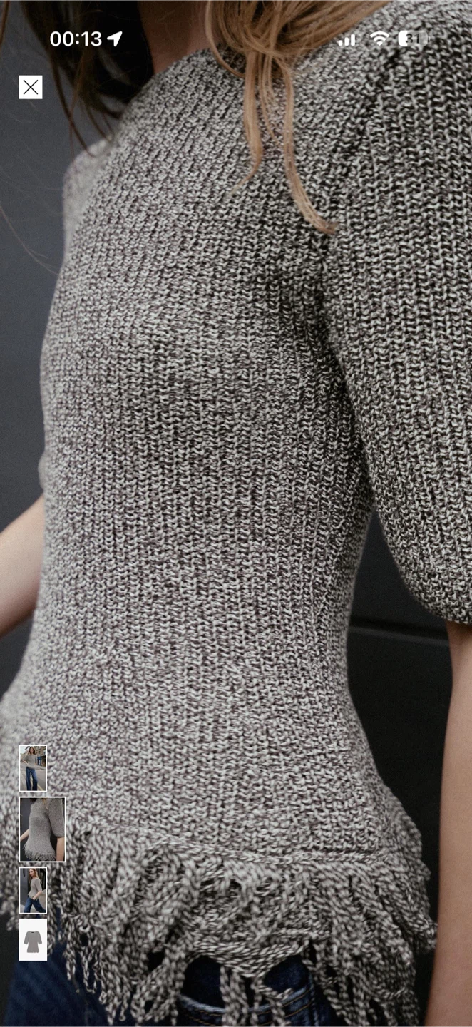 Zara Fringed Knit Top - photo 2