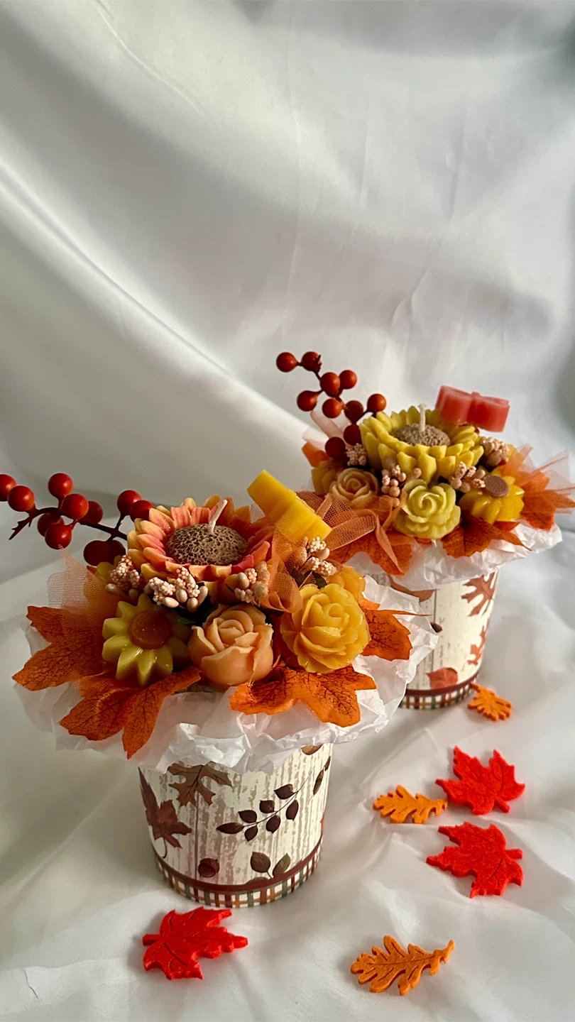 Fall Bouquet with Candles - Thanksgiving - photo 2