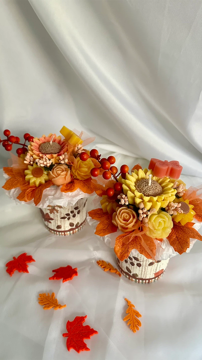 Fall Bouquet with Candles - Thanksgiving - photo 4