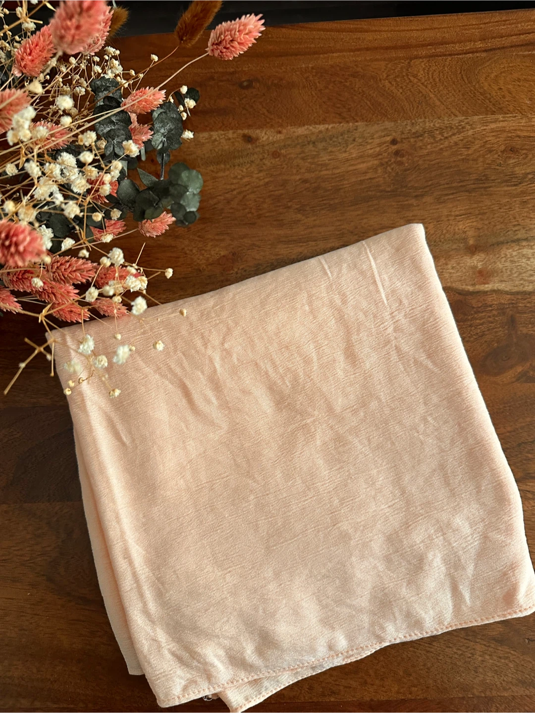 Cotton Blend Scarf - Peach - New