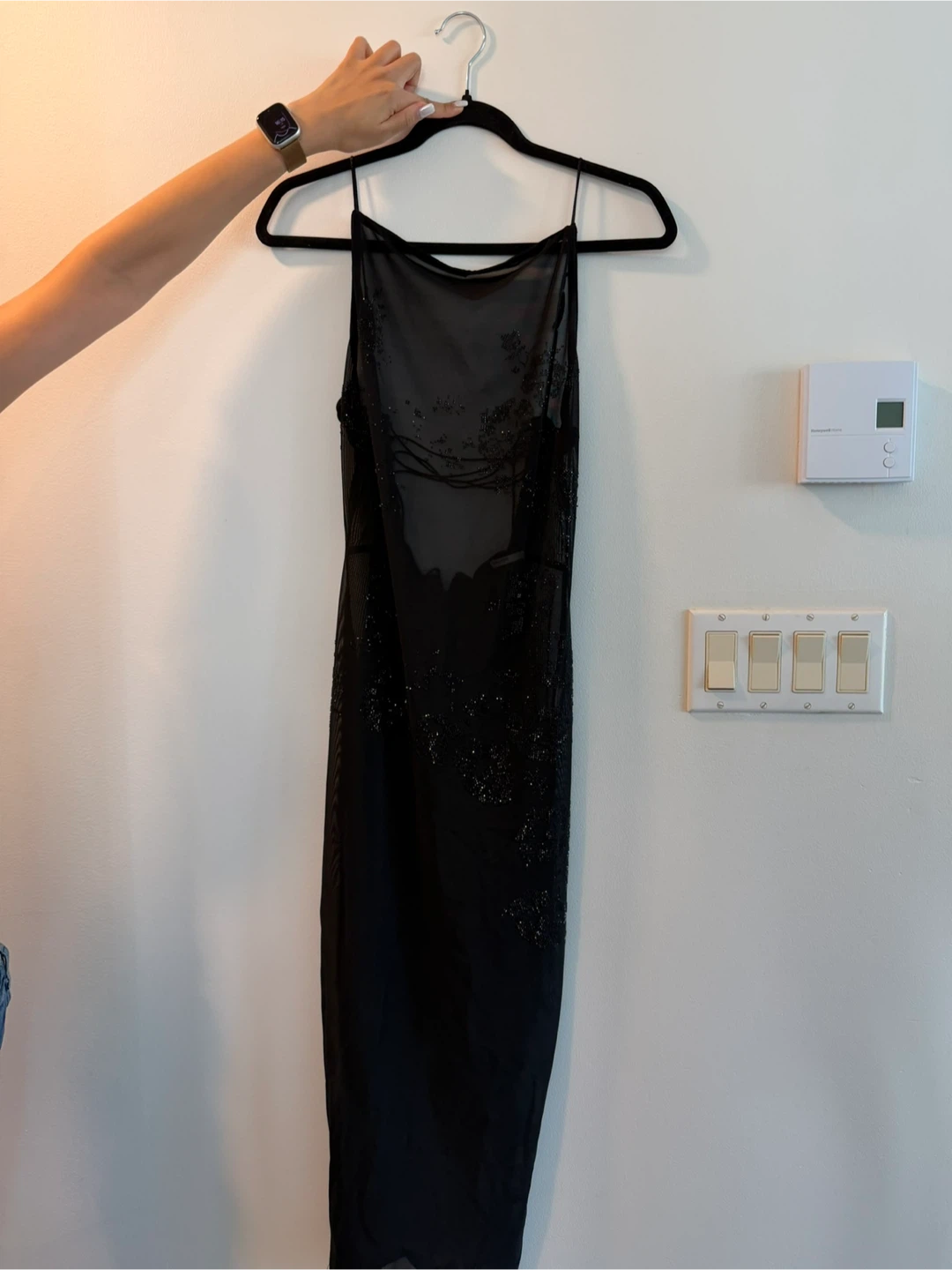 Black Beaded Sleeveless Midi Dress - photo 2
