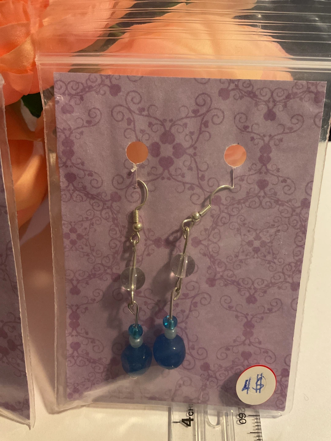 Two pairs of handmade bead earrings - photo 3