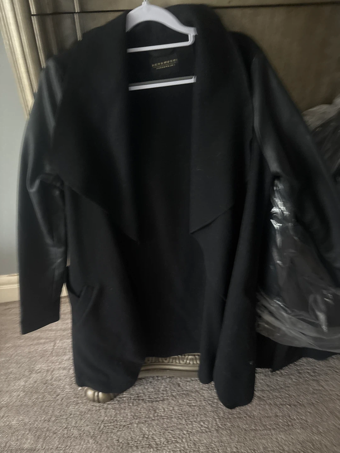 Black  revamped  Open Front Coat
