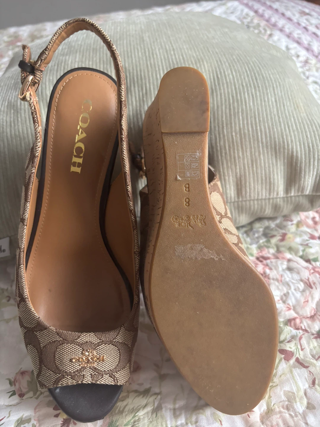 Coach Signature Canvas Cork Wedge Sandals - photo 2