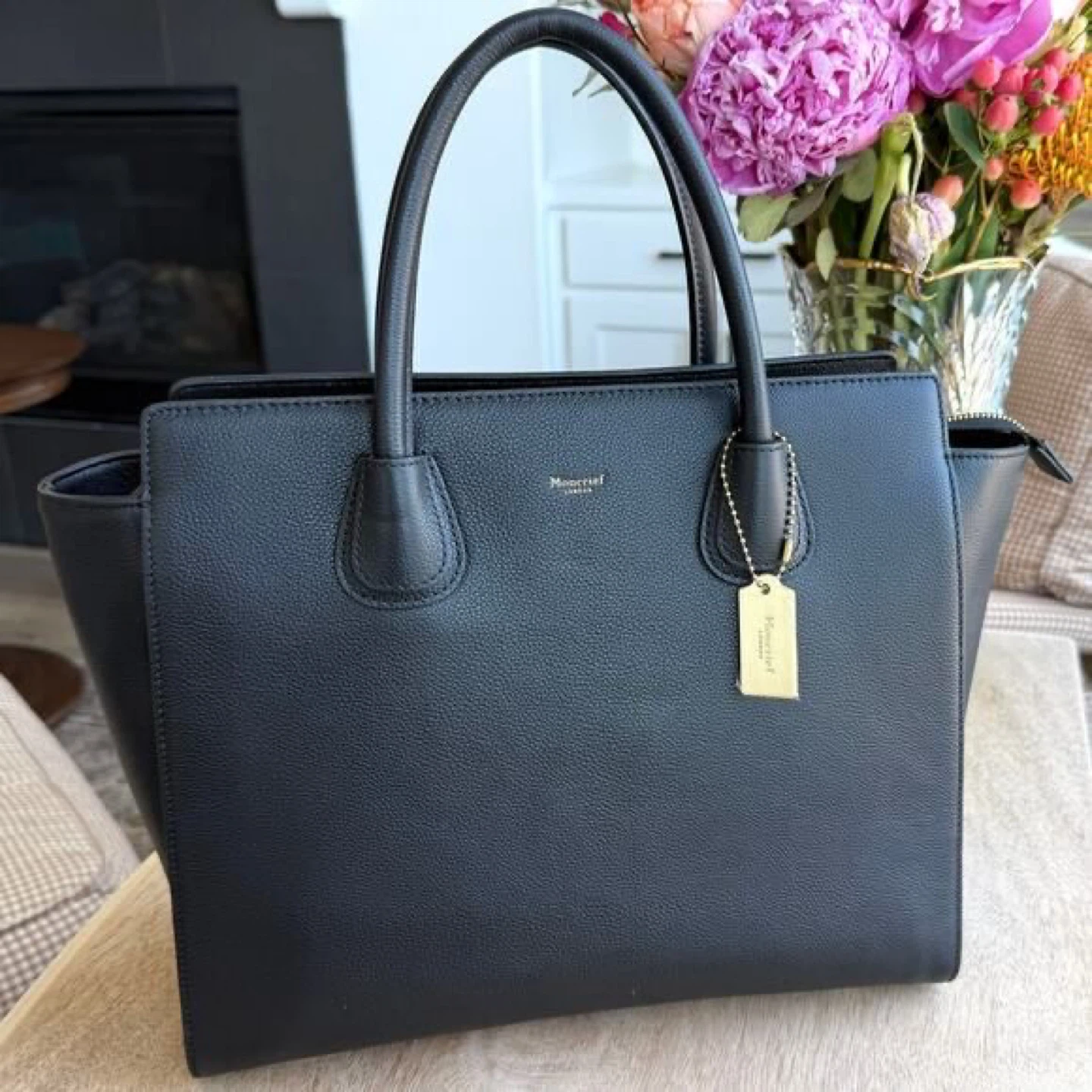 Moncrief London Brooke Black Leather Bag New with Tags