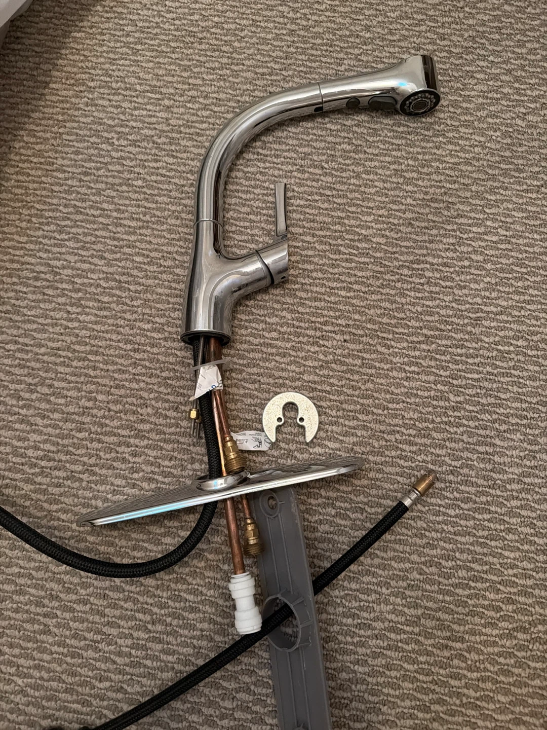 Chrome Kitchen Faucet with Pull-Down Sprayer
