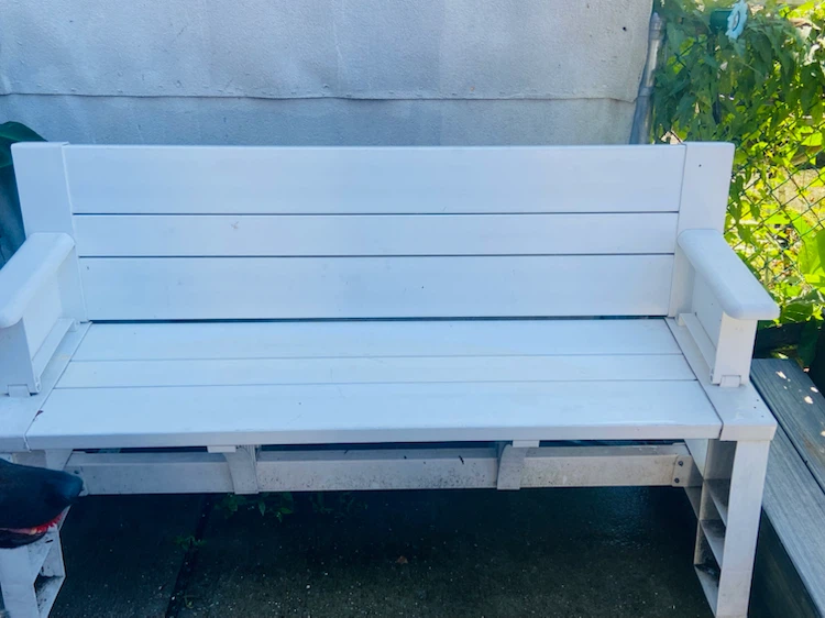 White Patio Bench
