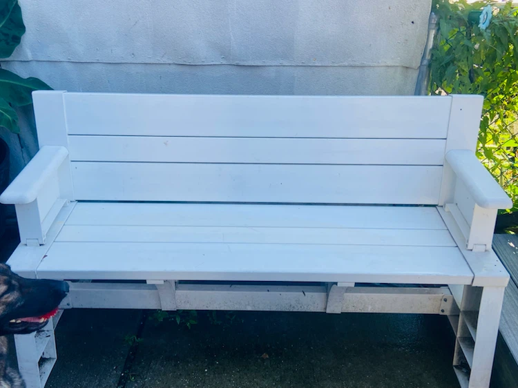 White Patio Bench - photo 2