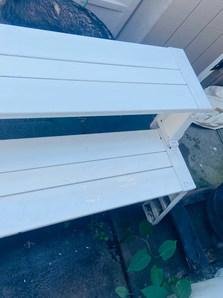 White Patio Bench - photo 5