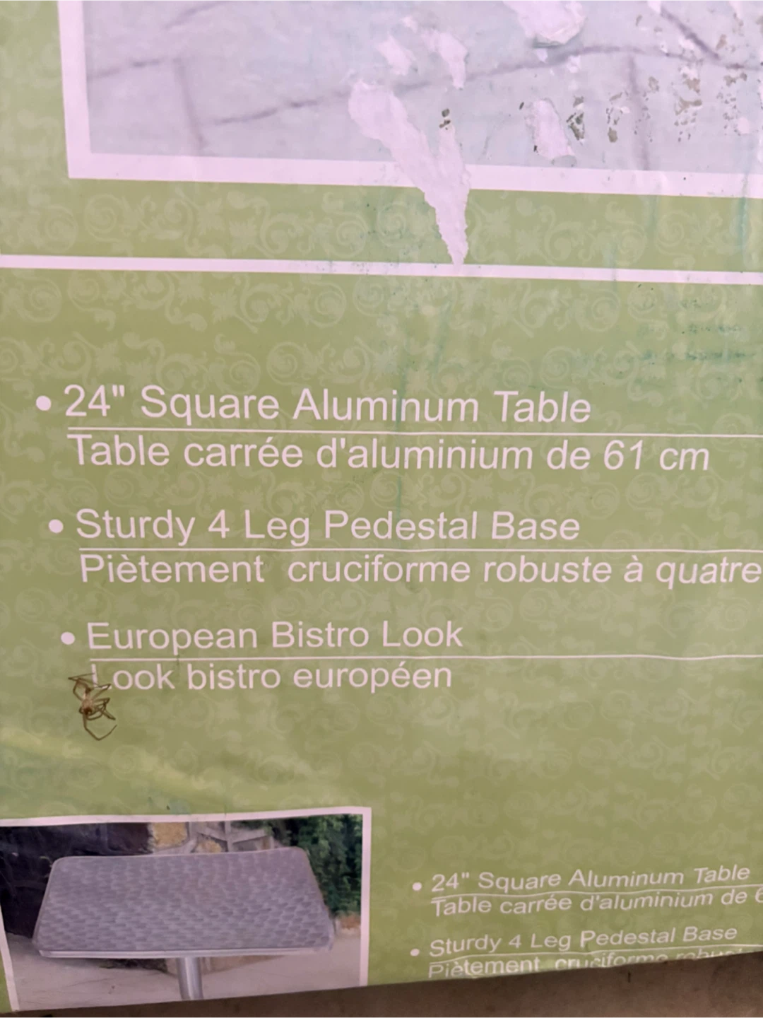 Brand New in Box - Axxonn 24-inch Square Aluminum Bistro Table - photo 2