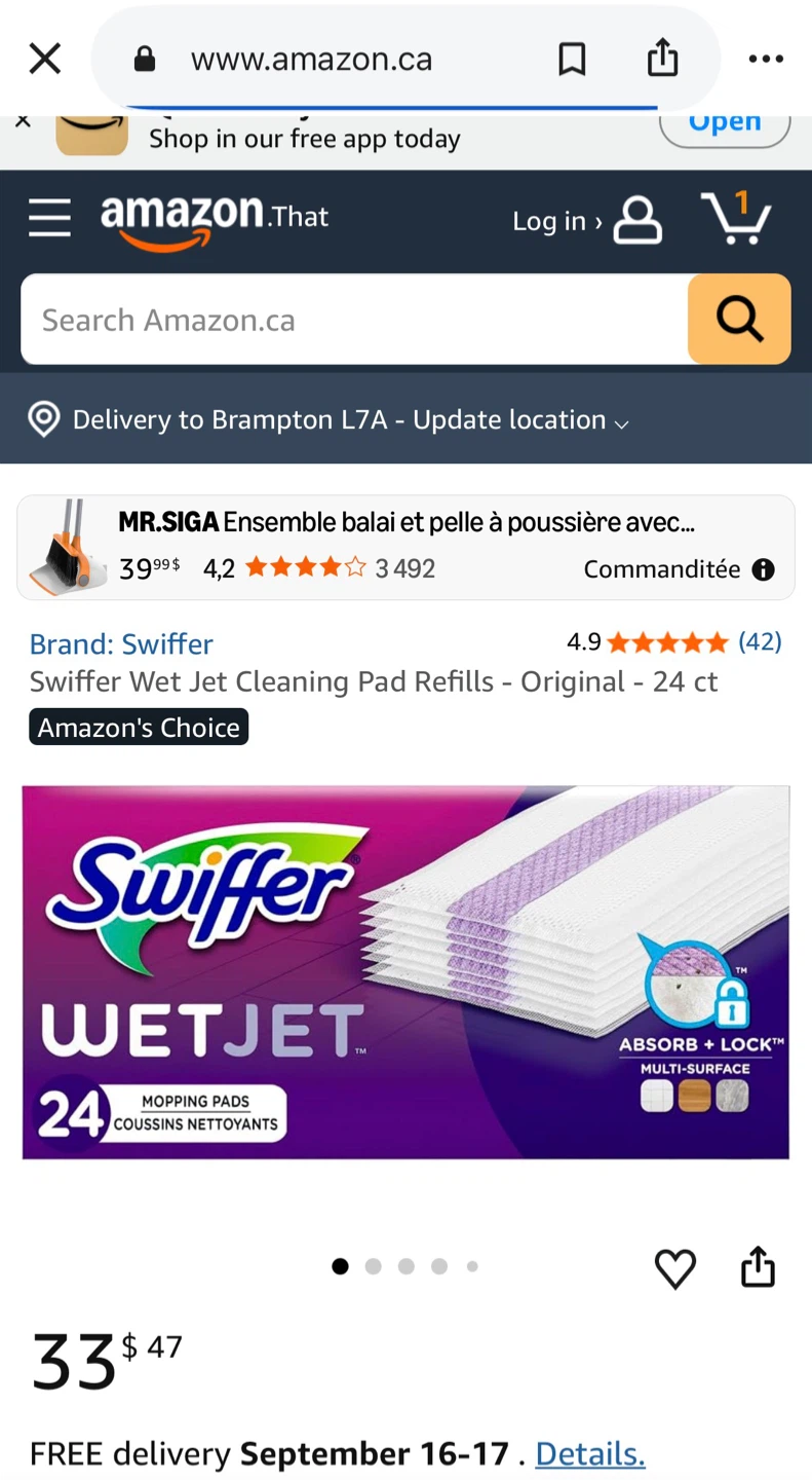 Swiffer WetJet Mopping Pads (24 Count) Brand new - photo 3