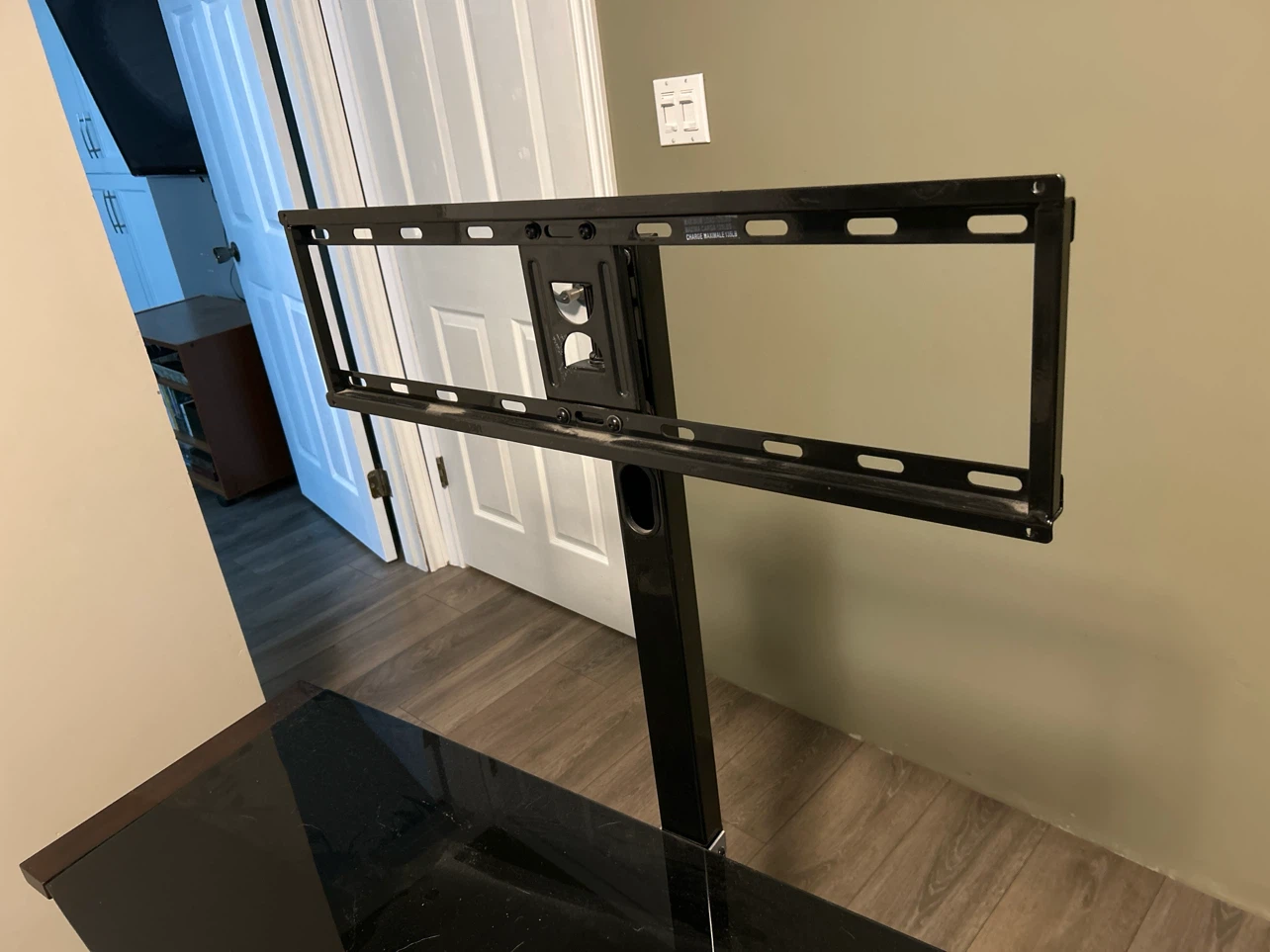Glass and Wood TV Stand with Integrated Mount - photo 3