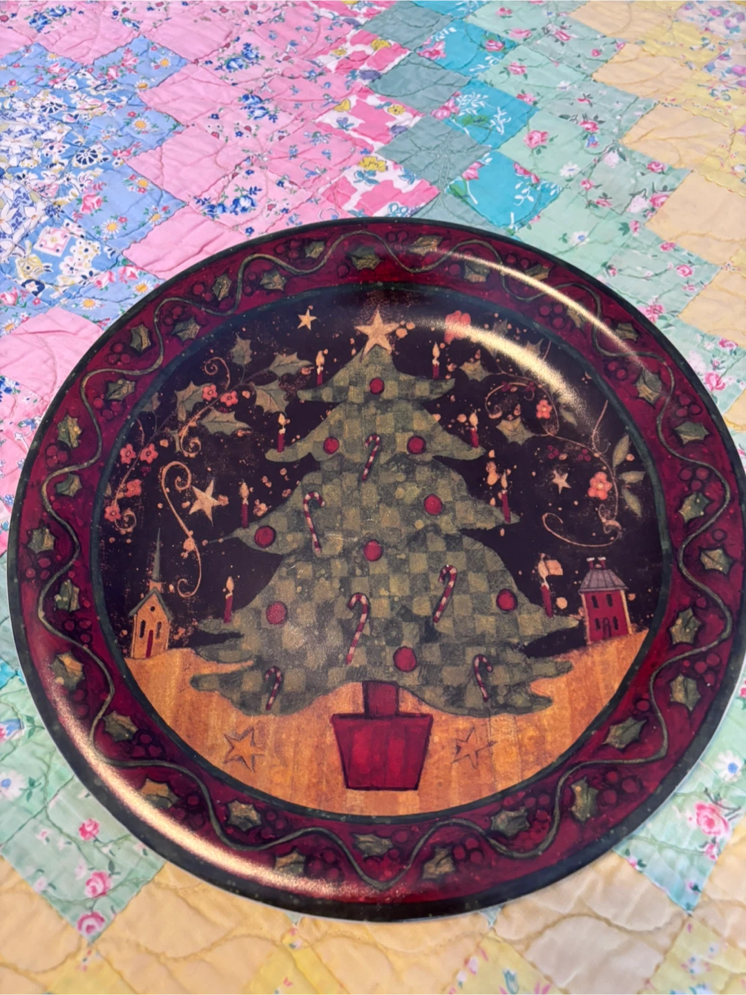 Susan Winget set of 4 Dinner Plates-Christmas Folk Art - photo 5