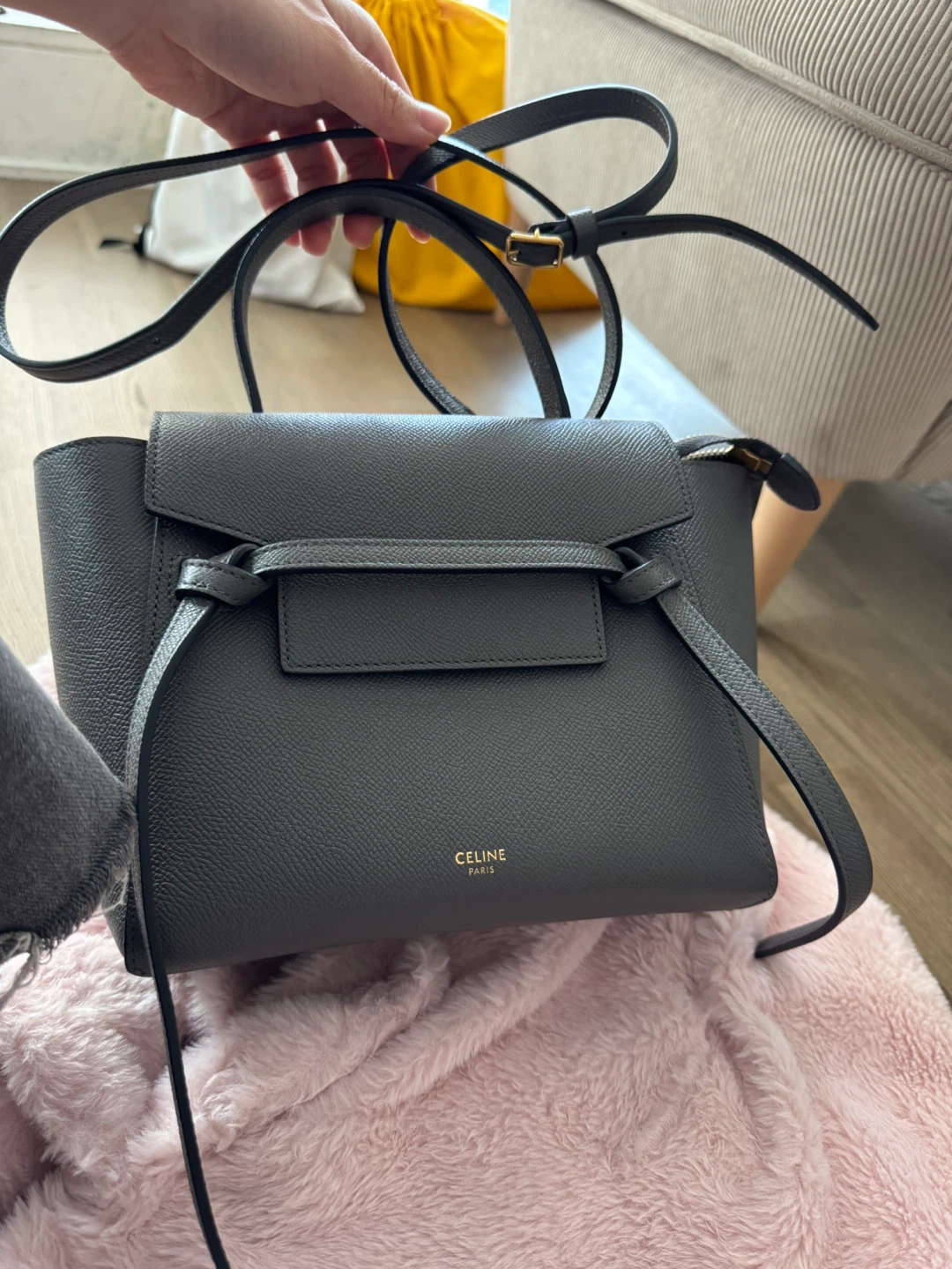 New & Authentic Celine Belt Bag in Grey