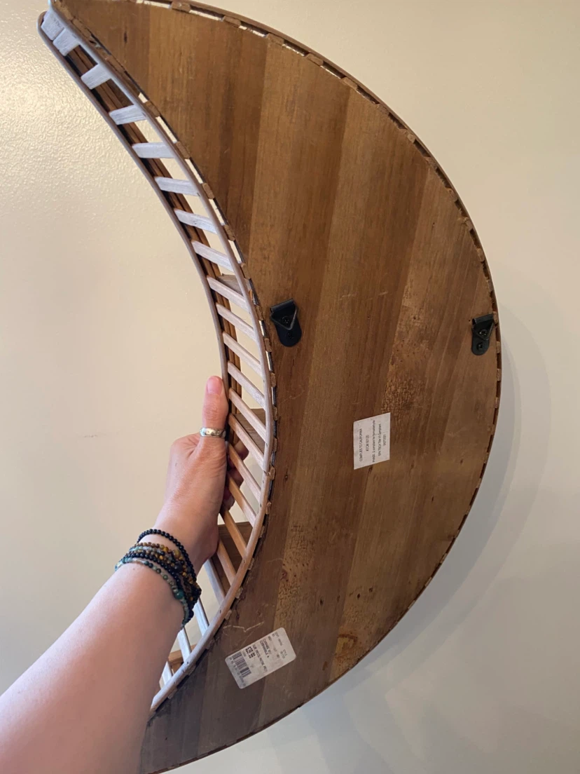 Wooden Crescent Moon Wall Shelf - photo 2