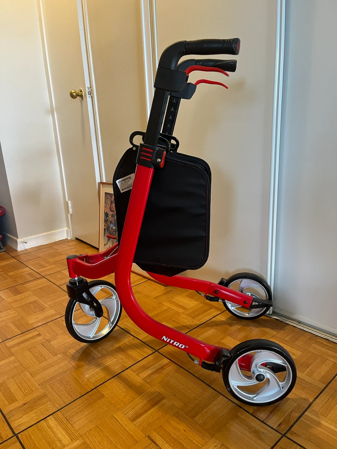 Drive Medical Nitro Red Three-Wheel Rollator - photo 4