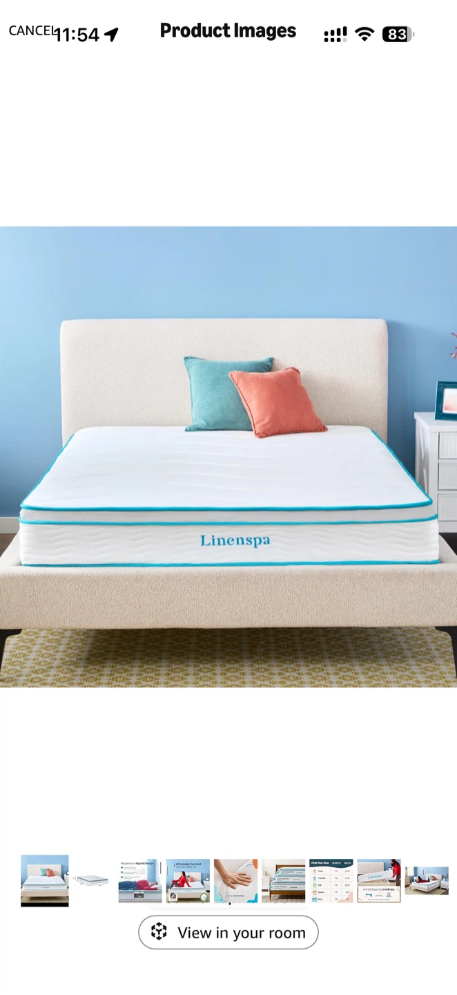 Full size Linenspa 8’ Hybrid Mattress (like Brand new)