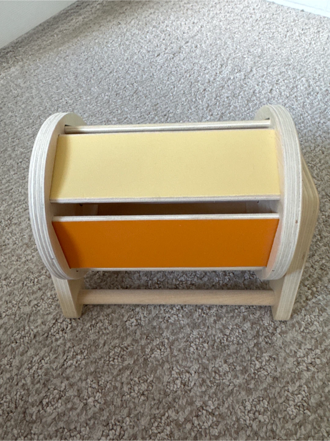 Wooden Montessori rolling drum toy