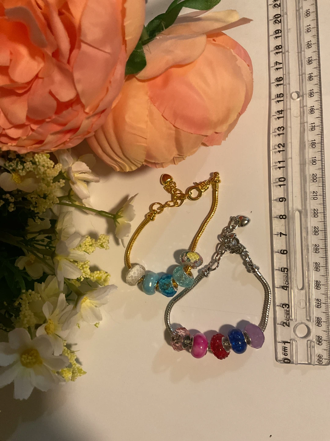 2 stainless snake charm bracelet set with multi-coloured charms - photo 2