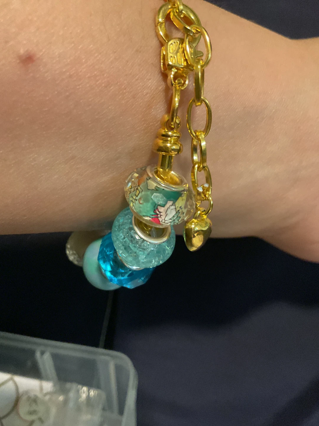2 stainless snake charm bracelet set with multi-coloured charms - photo 4