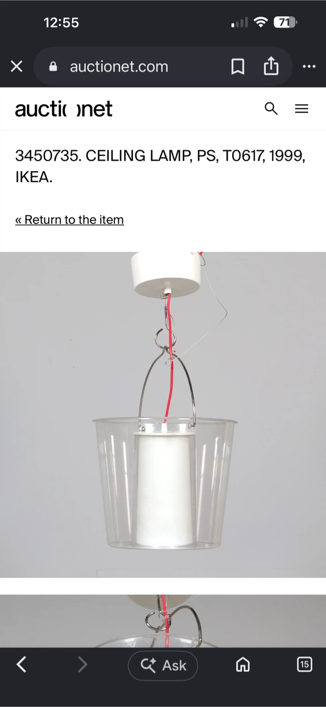 2 VINTAGE IKEA PS LUCITE BUCKET CEILING LIGHT FIXTURES lights