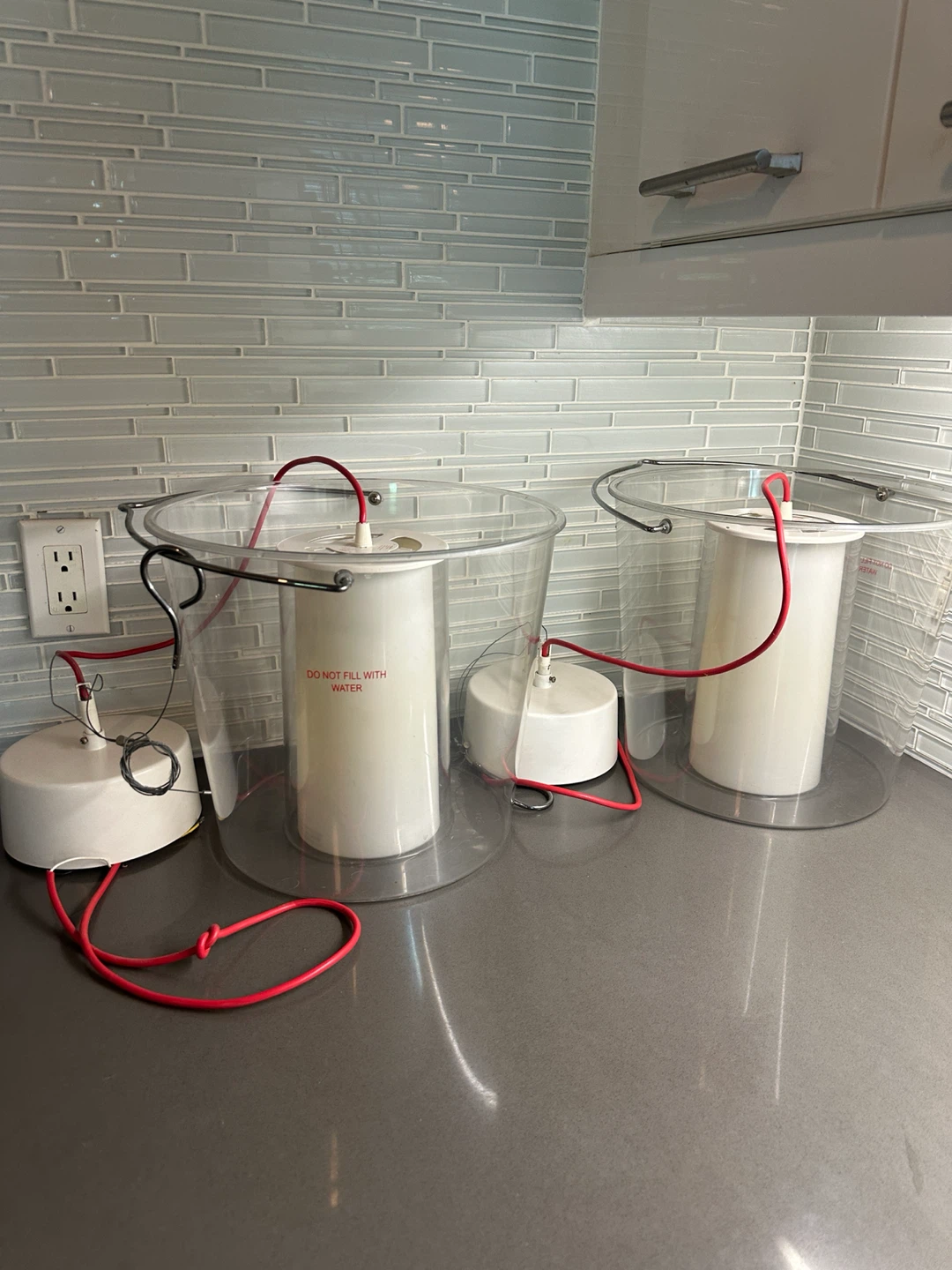 2 VINTAGE IKEA PS LUCITE BUCKET CEILING LIGHT FIXTURES lights - photo 2