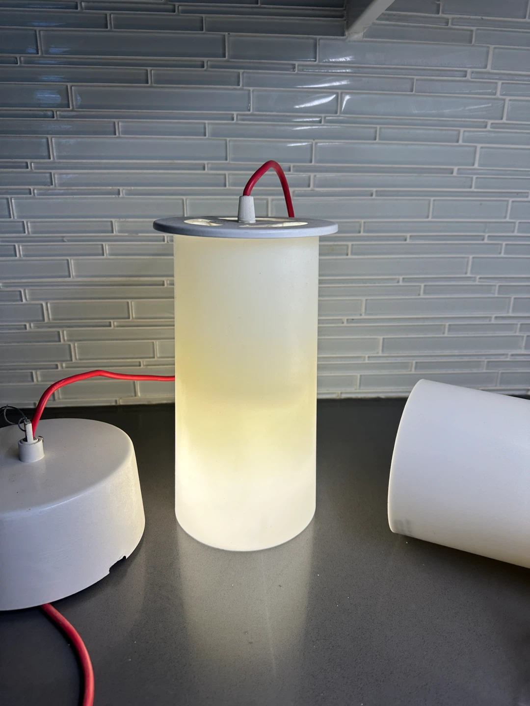 2 VINTAGE IKEA PS LUCITE BUCKET CEILING LIGHT FIXTURES lights - photo 5