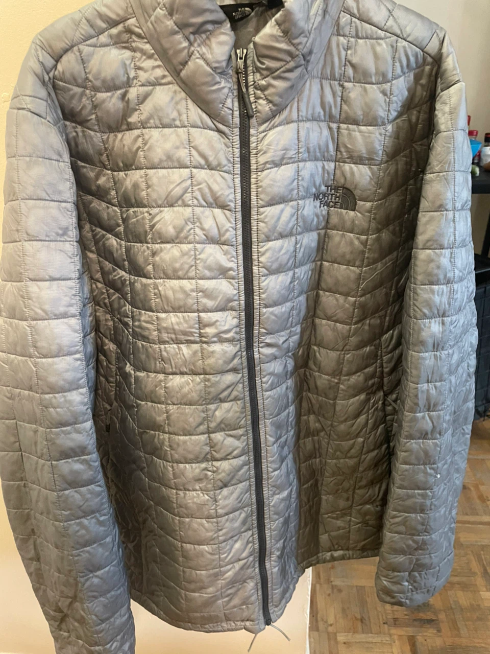 The North Face grey quilted jacket