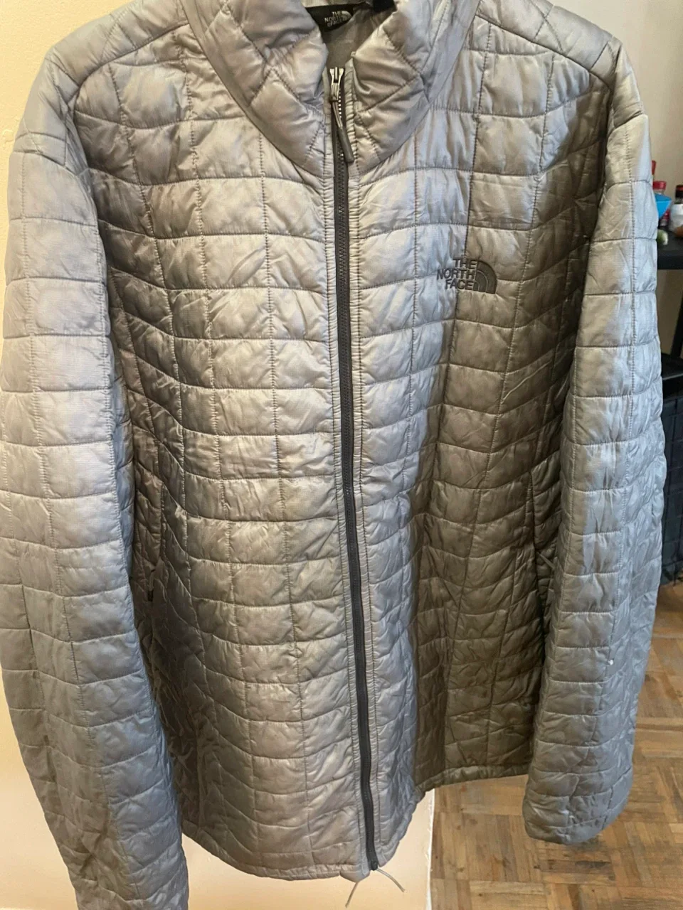 The North Face grey quilted jacket
