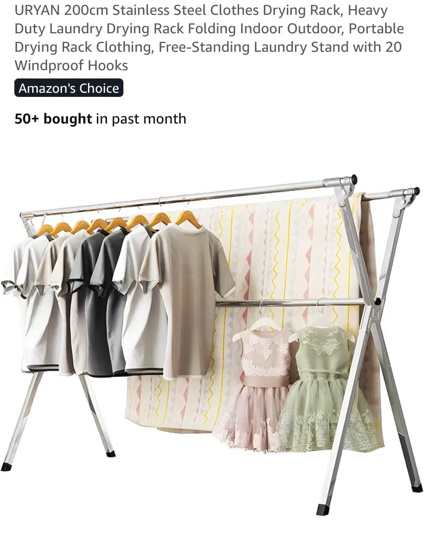 Heavy Duty Laundry Drying Rack Folding Expandable Indoor Outdoor