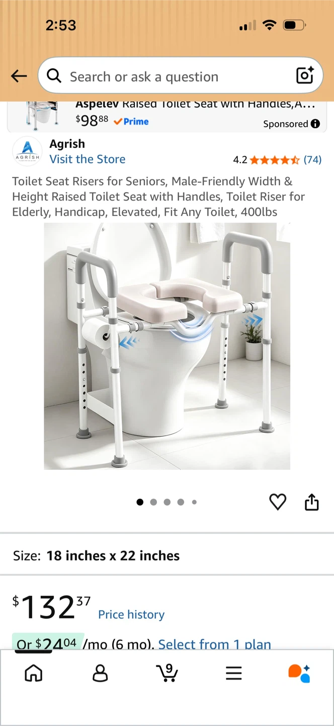 Adjustable Raised Toilet Seat with Handles brand new