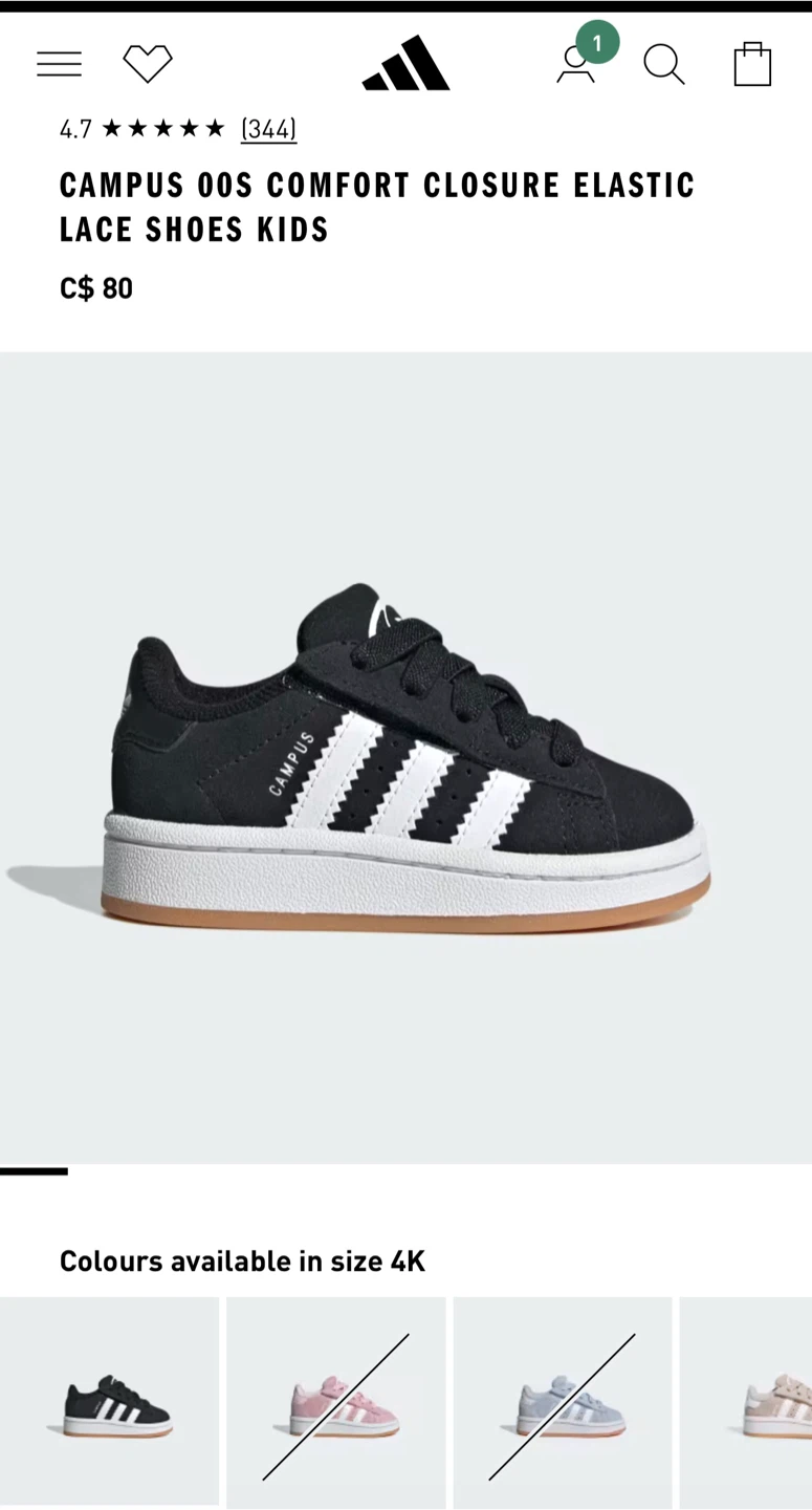 Adidas Campus 00s Baby/Toddler Shoes Size 4K - photo 4