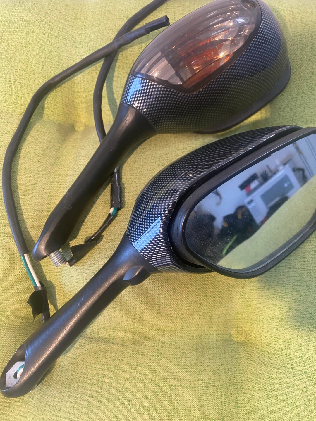 Carbon Fibre Look Motorcycle Side Mirrors
