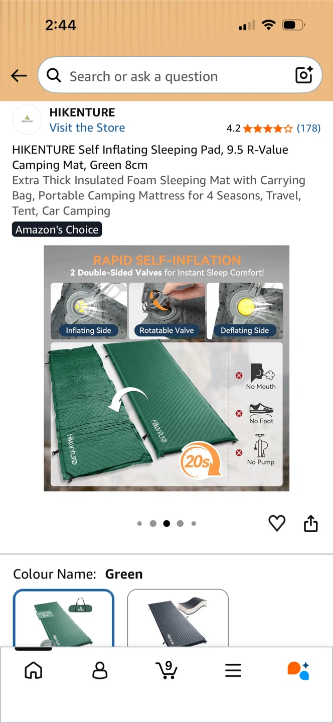 Self-Inflating Sleeping Pad - Green - photo 2