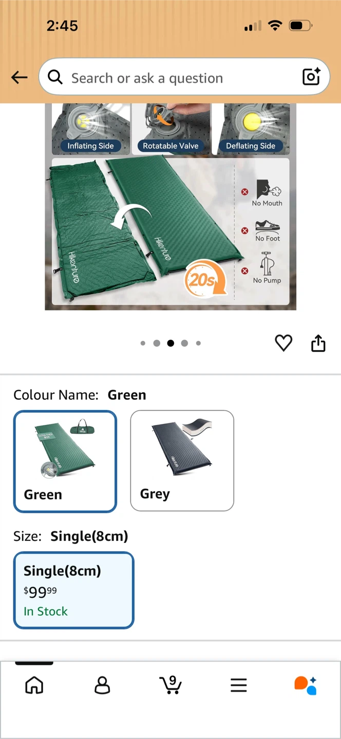 Self-Inflating Sleeping Pad - Green - photo 4
